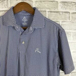 RHOBACK Dont Mess With Texas Royal AOP Performance Golf Polo Mens SMALL Stretch